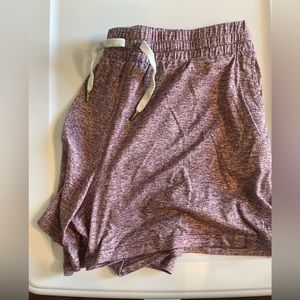 Heather Purple Athletic Shorts with Pockets